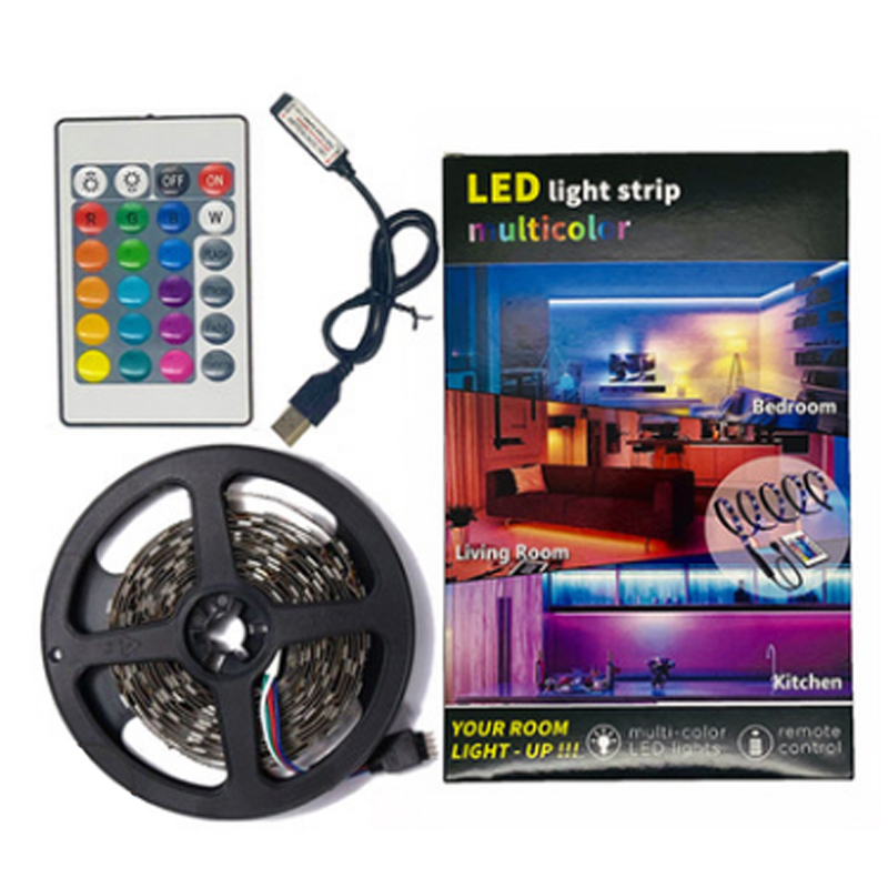 5050RGB цветной с четырьмя светодиодными лампами и USB5V, автомобильная световая панель, корпус компьютера, фоновая подсветка для телевизора
