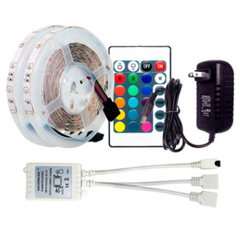 LED 12V 2835 RGB54 мягкий свет с дальностью действия 20 метров, один с двумя 24-клавишными инфракрасными контроллерами, набор Amazon