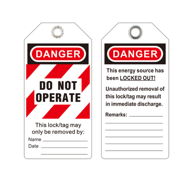 Опасность остановки промышленного оборудования Запретить блокировку LOTO Закрыть пластиковые этикетки