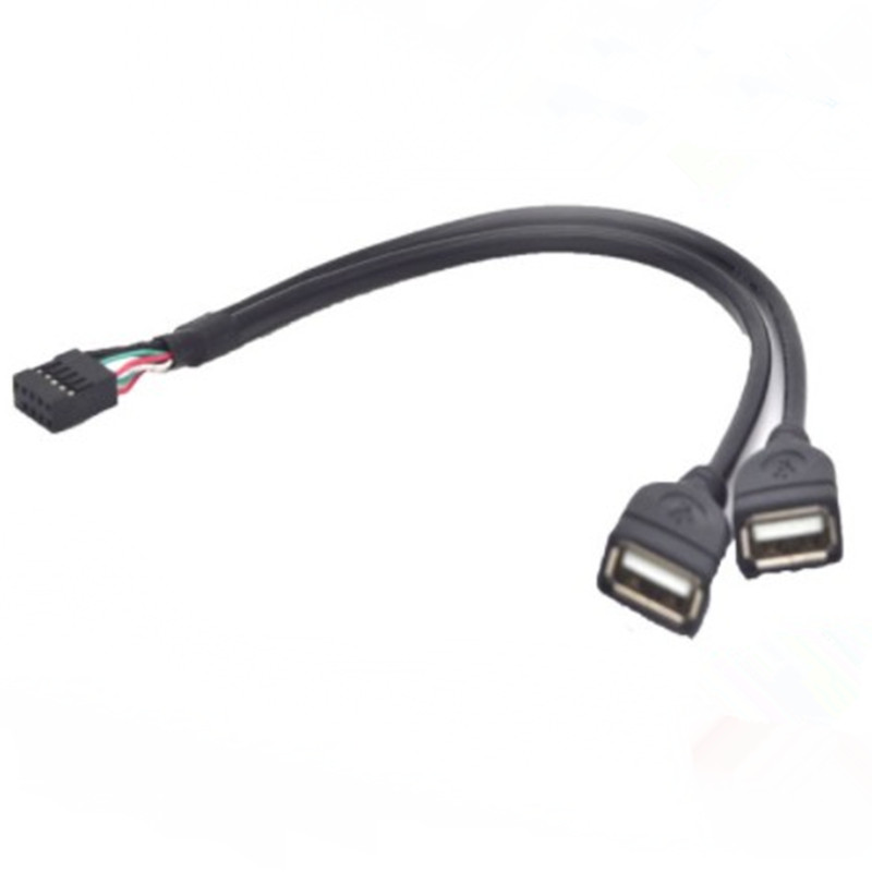 Материнская плата DuPont с шагом 2,54, 5 контактов, 9-контактный провод к USB2.54, 9-контактный провод к двум разъемам USB2.0