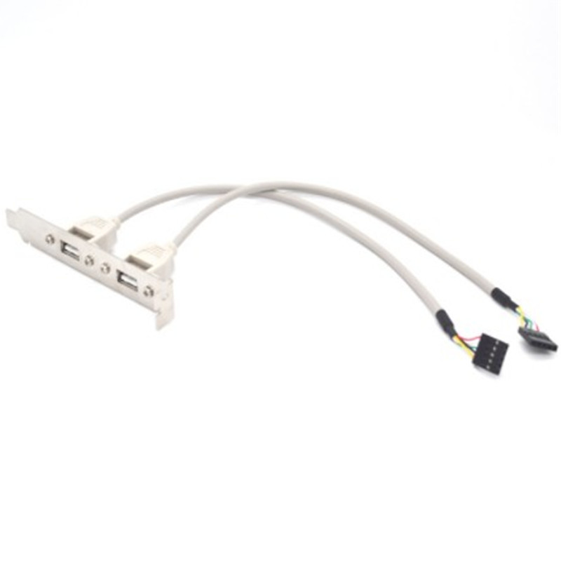 Расширение, 2-портовый USB-кабель расширения, USB2.0, двухпортовый кабель-перегородка, корпус компьютера, USB-кабель расширения, задняя перегород