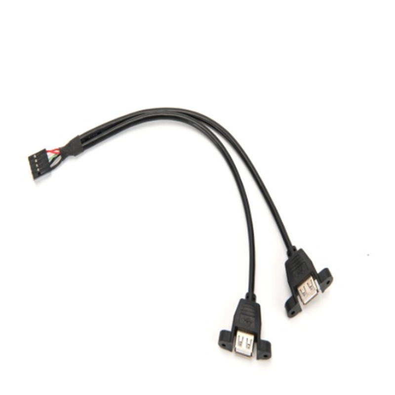 9pin to dual usb2.54 terminal wire with screw hole DuPont 2.54 5p motherboard 9 pin to универсальная последовательная шина2.0 wire