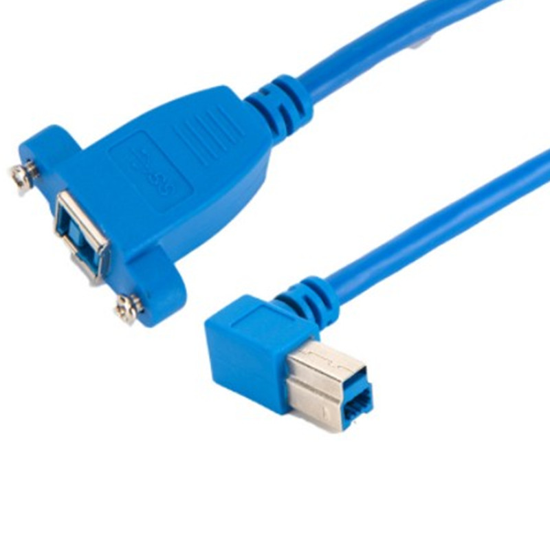 универсальная последовательная шина3.0 B male to B Female right angle printing extension line square mouth elbow printer extension line with ears