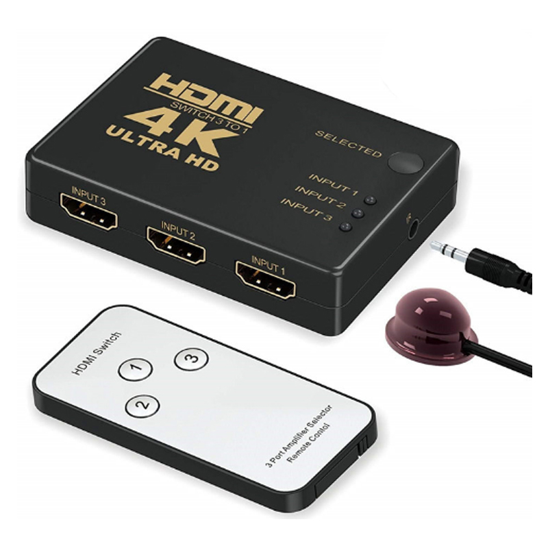 Переключатель HDMI 3-переключатель 1 поддерживает 4K * 2K Переключатель HDMI «три в одном», конвертер HD-видео