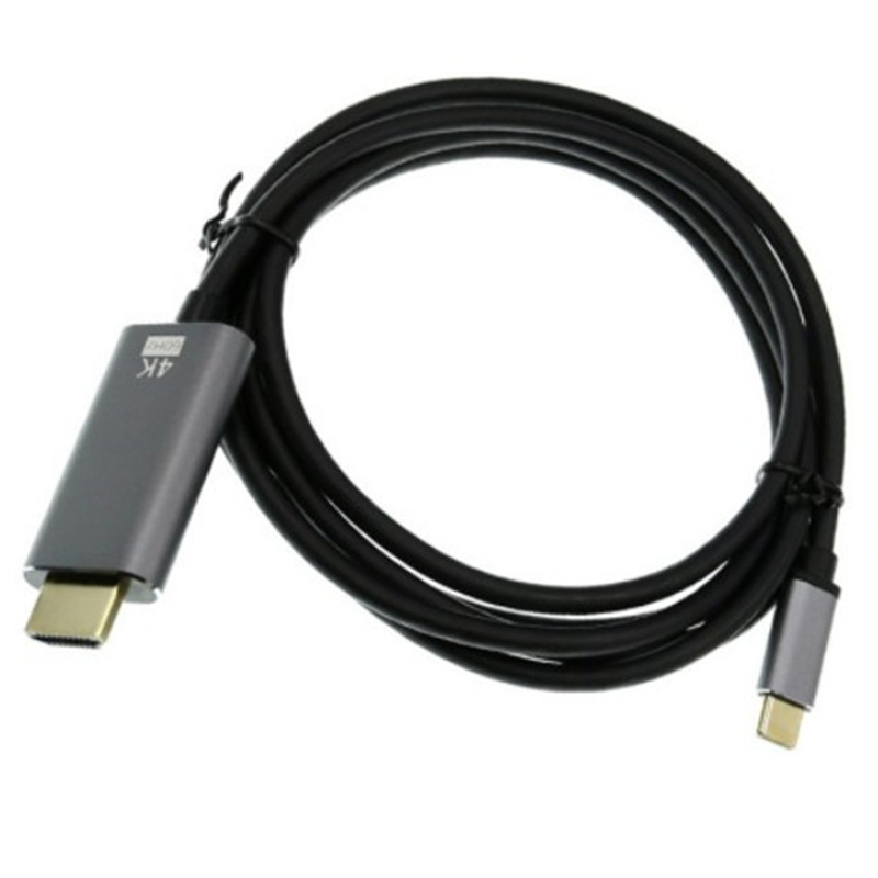 Адаптер Type-C к HDMI, мужской HD, 4K, 60 Гц, ультрачистый сетевой ТВ-кабель, алюминиевый корпус, позолоченный