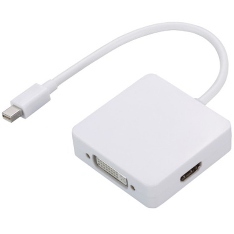 Преобразователь Mini DP в VGA HDMI DVI «три в одном» Преобразователь Mini DP «три в одном» квадратного типа
