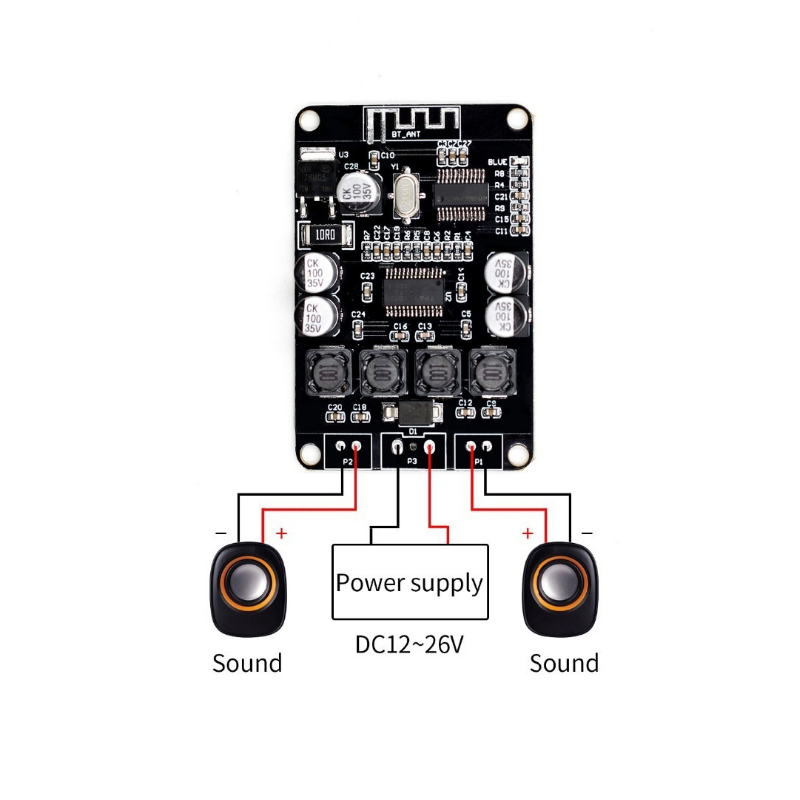 VHM-313 TPA3110 2x15 Вт Плата цифрового усилителя Bluetooth Bluetooth Потолочные динамики для фоновой музыки