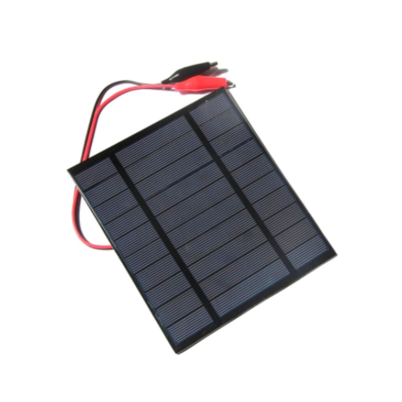 2.5W 5V поликристаллическая кремниевая панель солнечных батарей. Солнечная капля + тигровый зажим